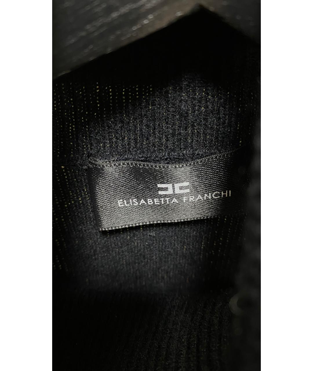 ELISABETTA FRANCHI Черная кашемировая водолазка, фото 4