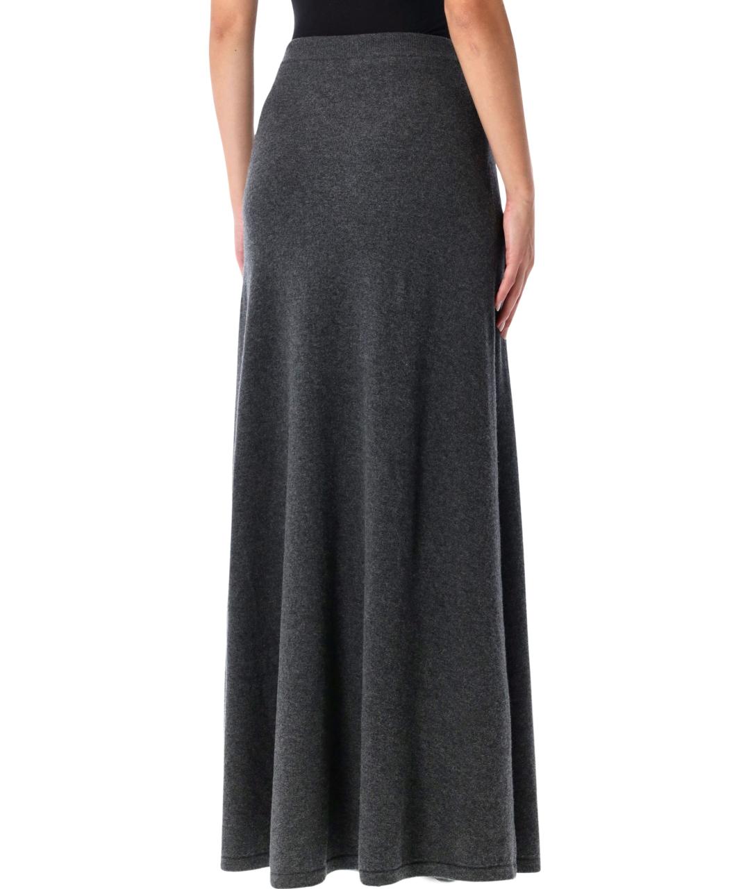 BALENCIAGA Серая шерстяная юбка макси, фото 2