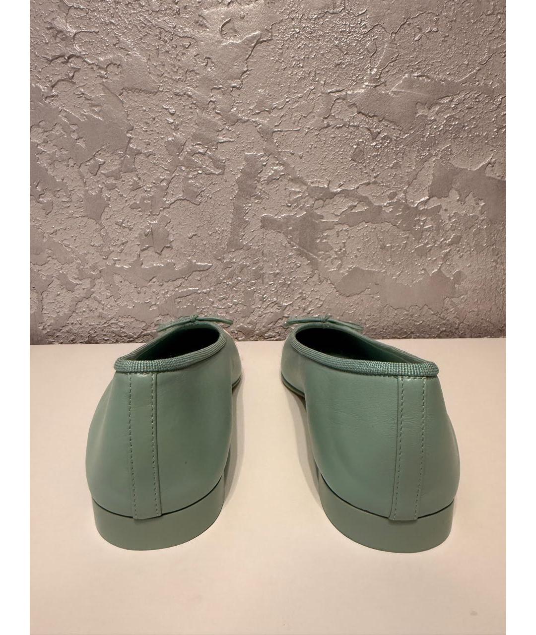 CHANEL Зеленые кожаные балетки, фото 4