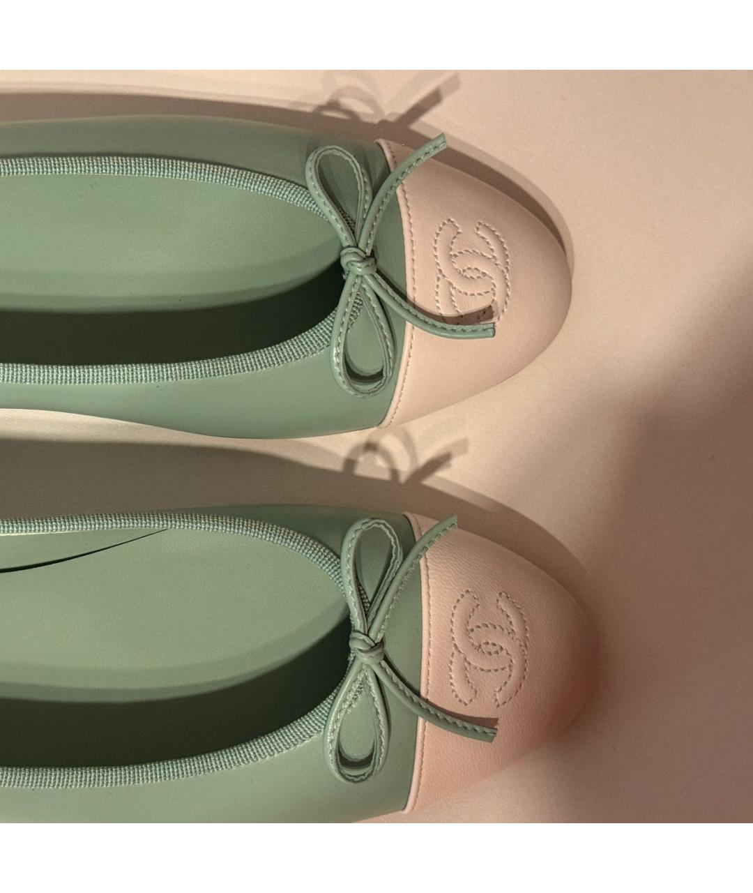 CHANEL Зеленые кожаные балетки, фото 5