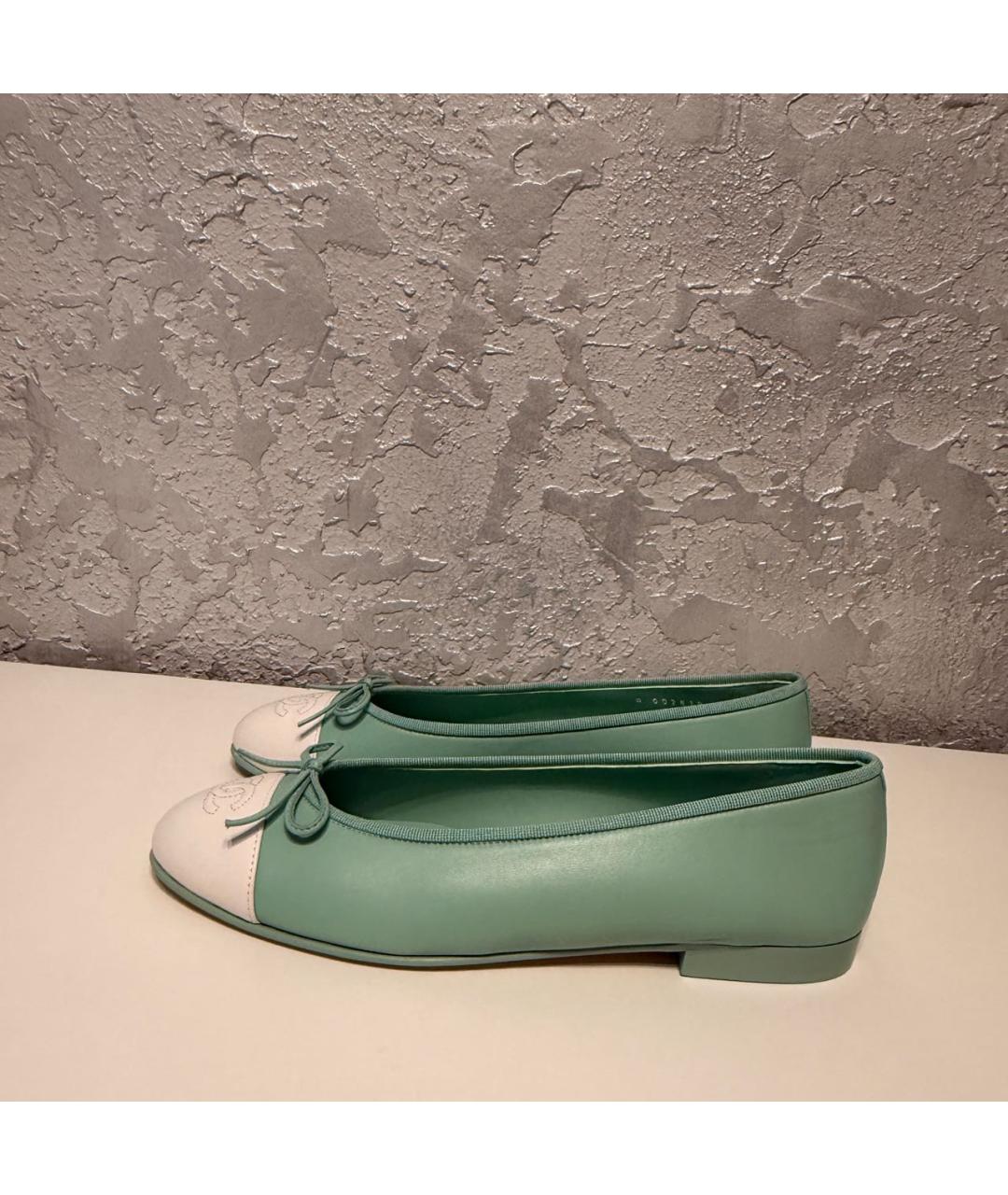 CHANEL Зеленые кожаные балетки, фото 6