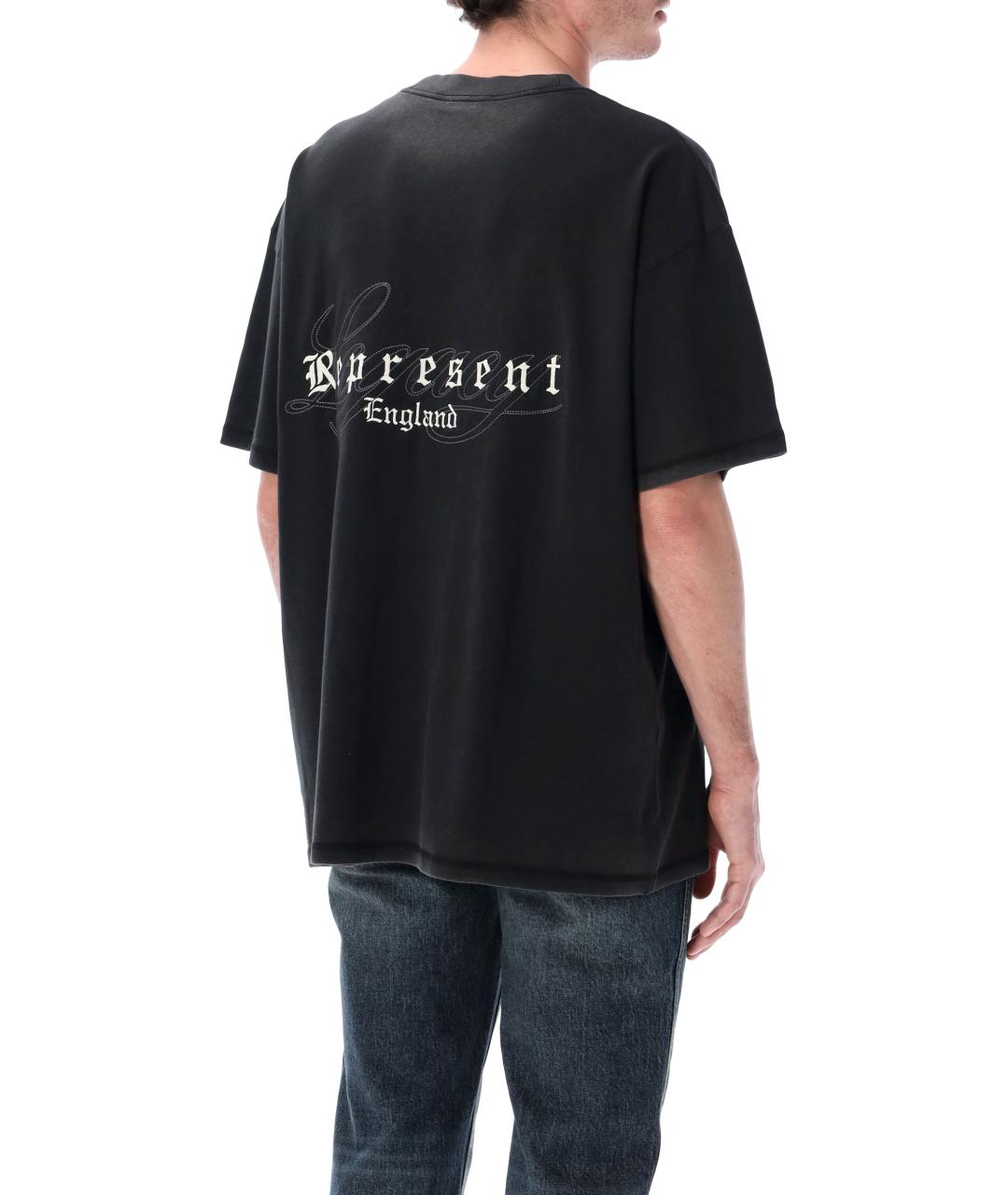 REPRESENT Черная хлопковая футболка, фото 2