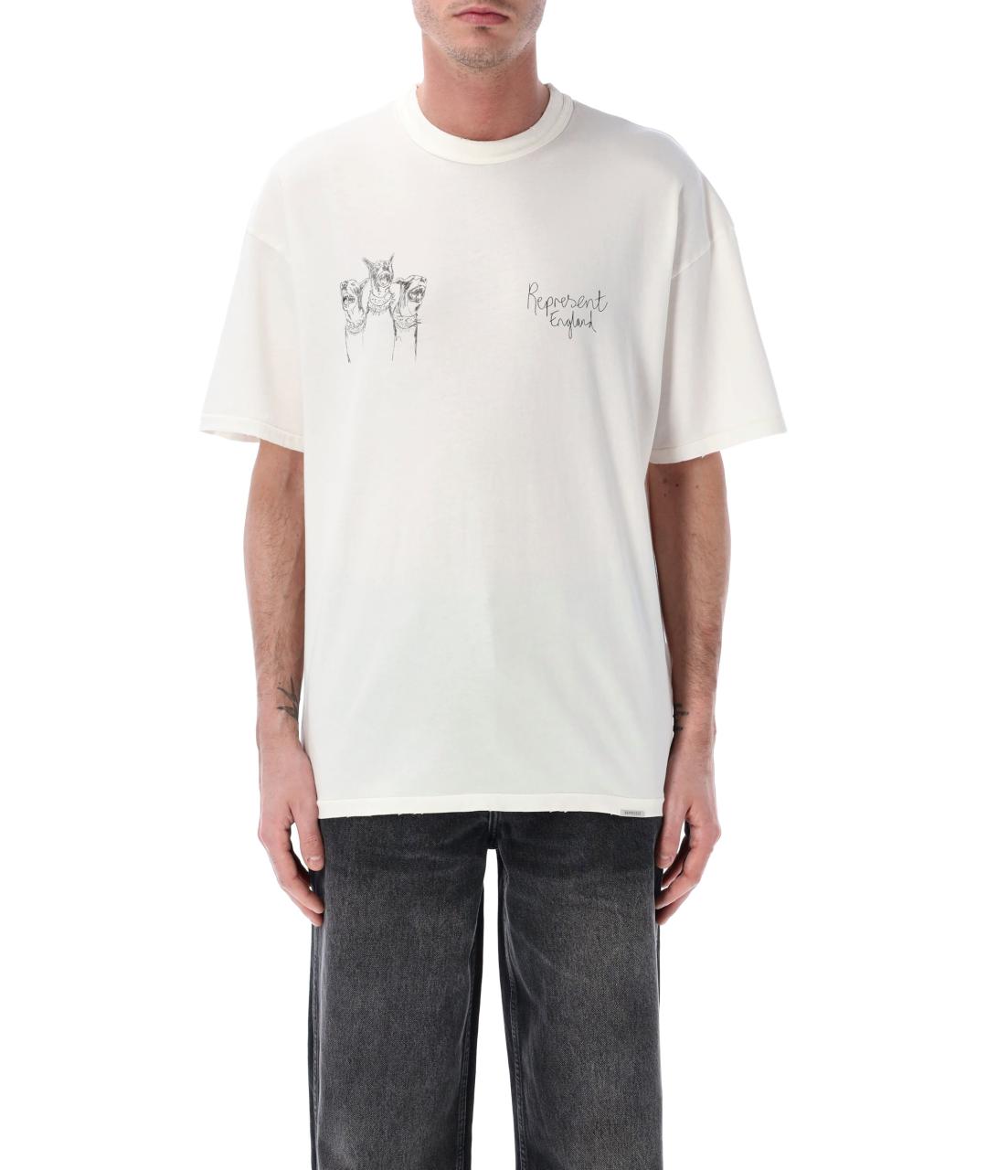 REPRESENT Белая хлопковая футболка, фото 1
