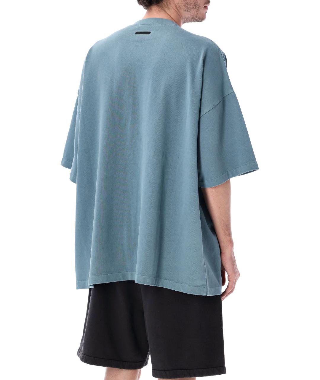 FEAR OF GOD ESSENTIALS Голубая хлопковая футболка, фото 2