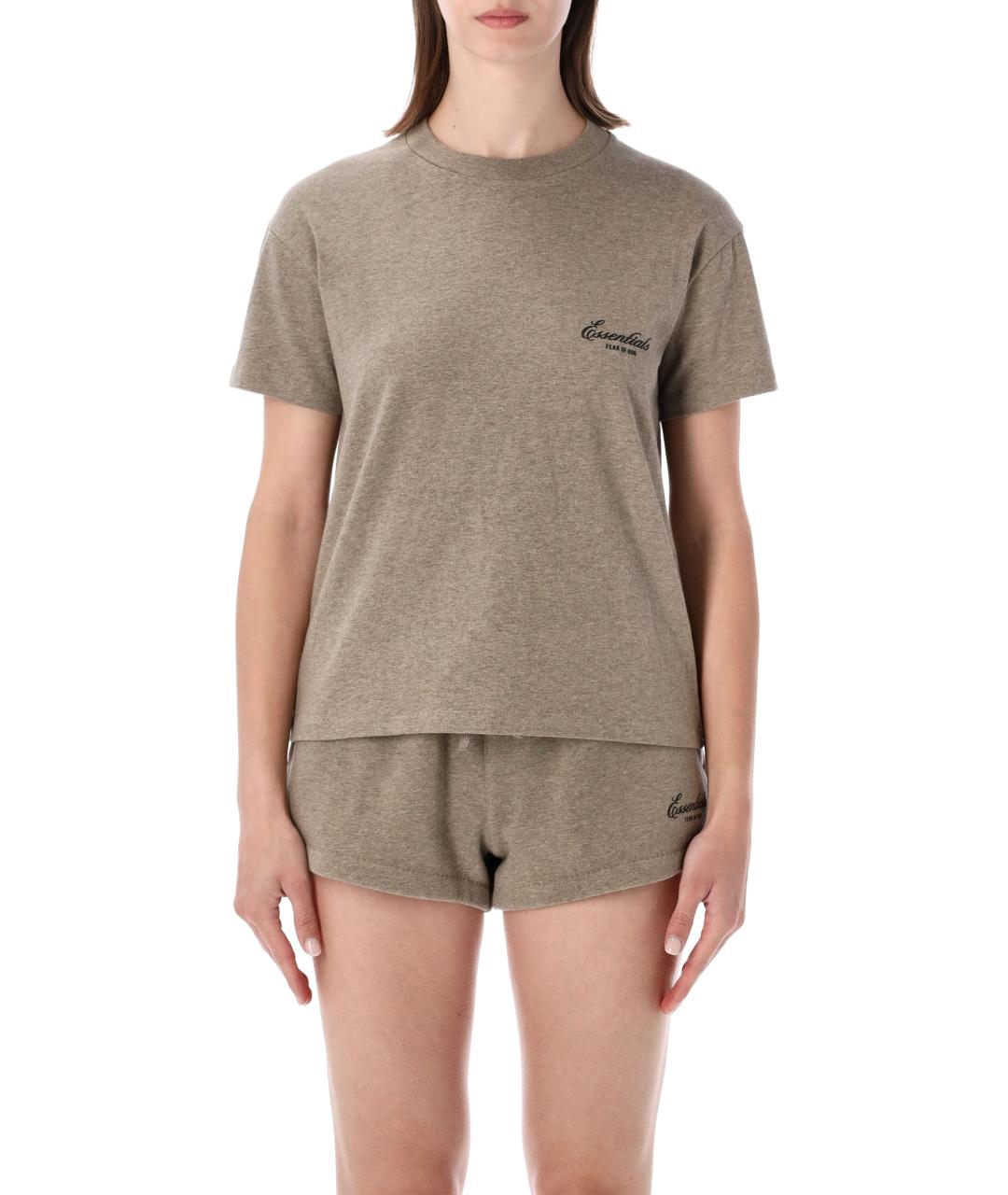 FEAR OF GOD ESSENTIALS Бежевая хлопковая футболка, фото 1