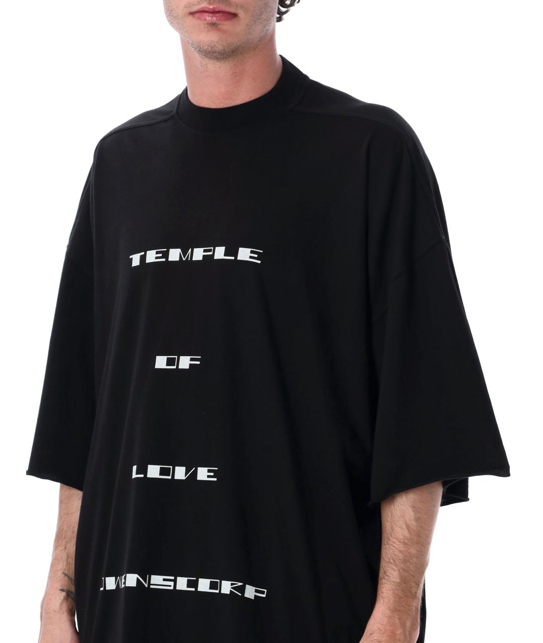 RICK OWENS DRKSHDW Черная хлопковая футболка, фото 3