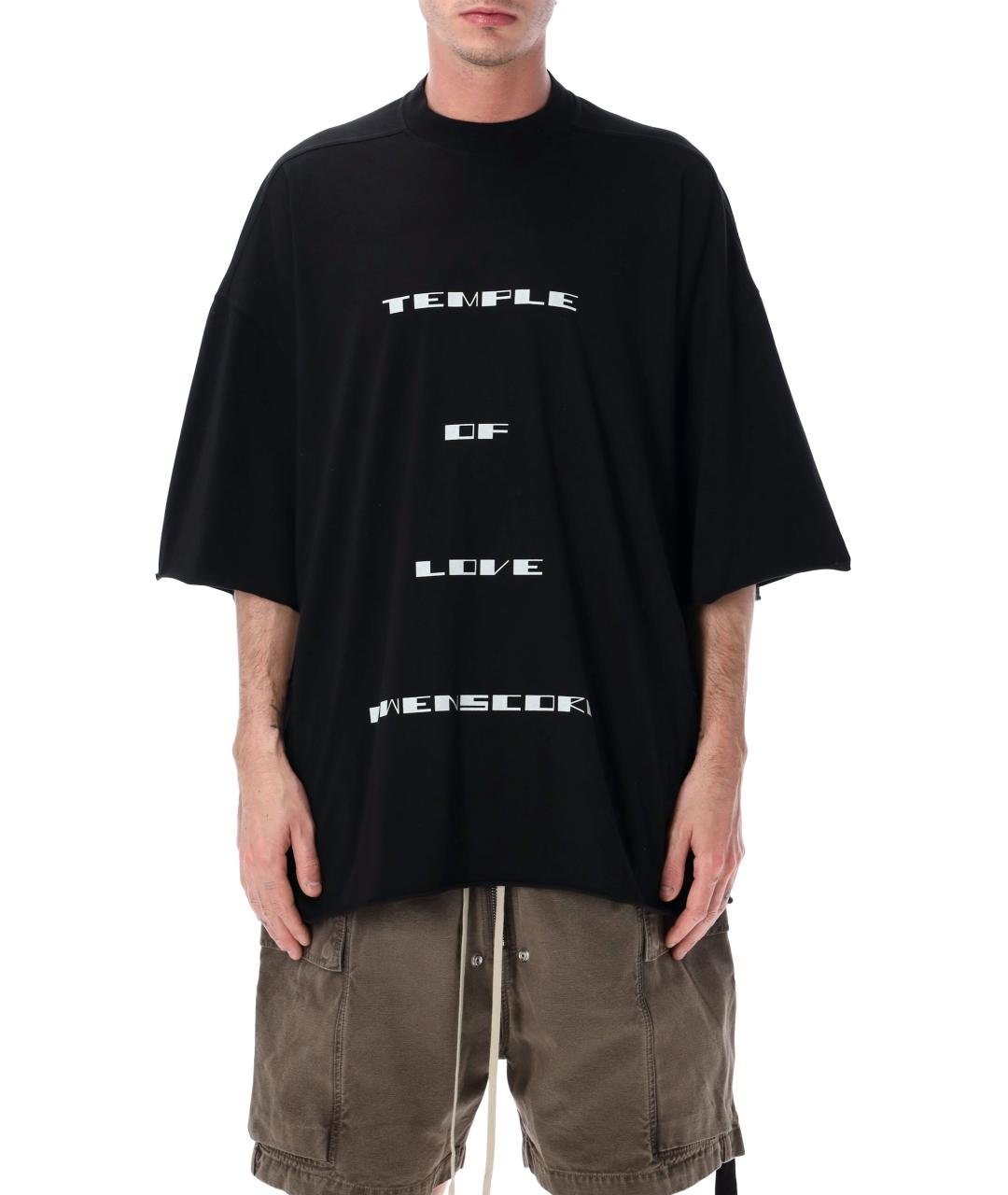 RICK OWENS DRKSHDW Черная хлопковая футболка, фото 1