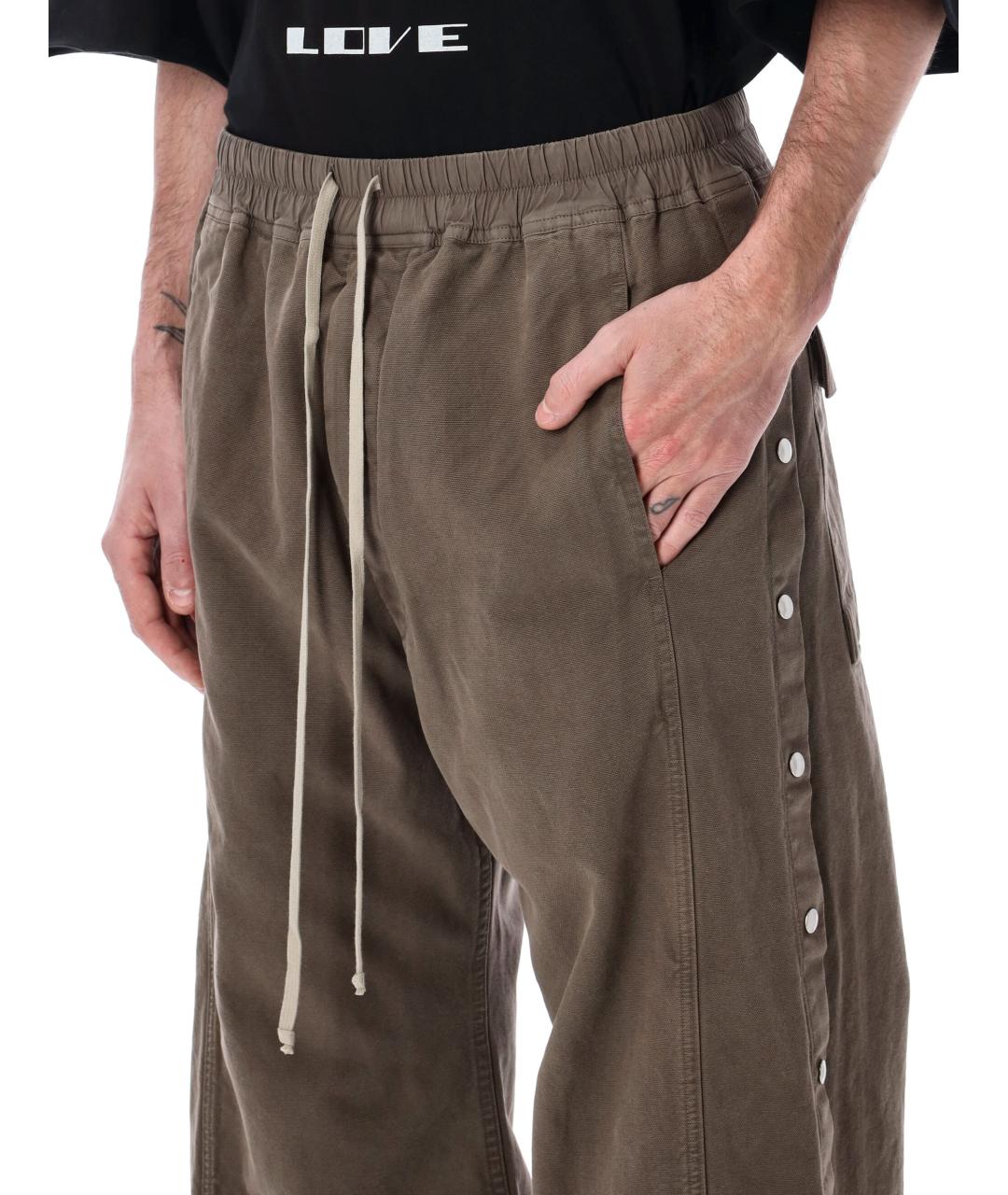 RICK OWENS DRKSHDW Коричневые хлопковые повседневные брюки, фото 3