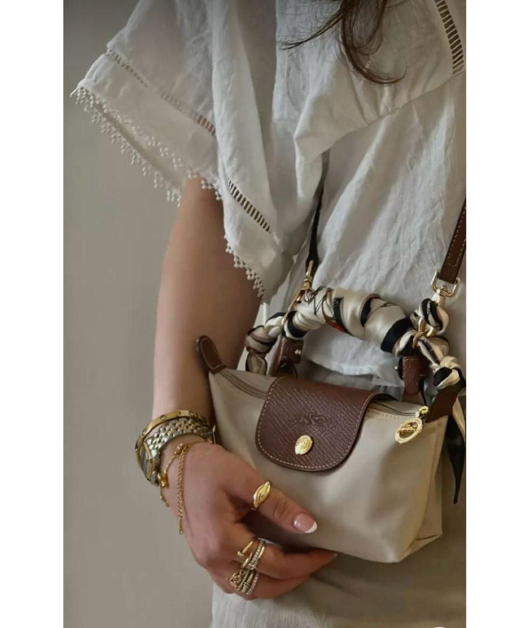 LONGCHAMP Бежевая сумка с короткими ручками, фото 5