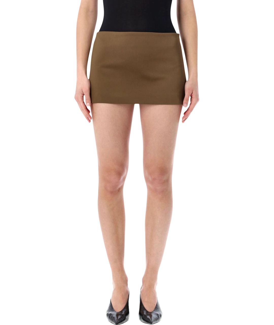 THE FRANKIE SHOP Коричневая полиэстеровая юбка мини, фото 1