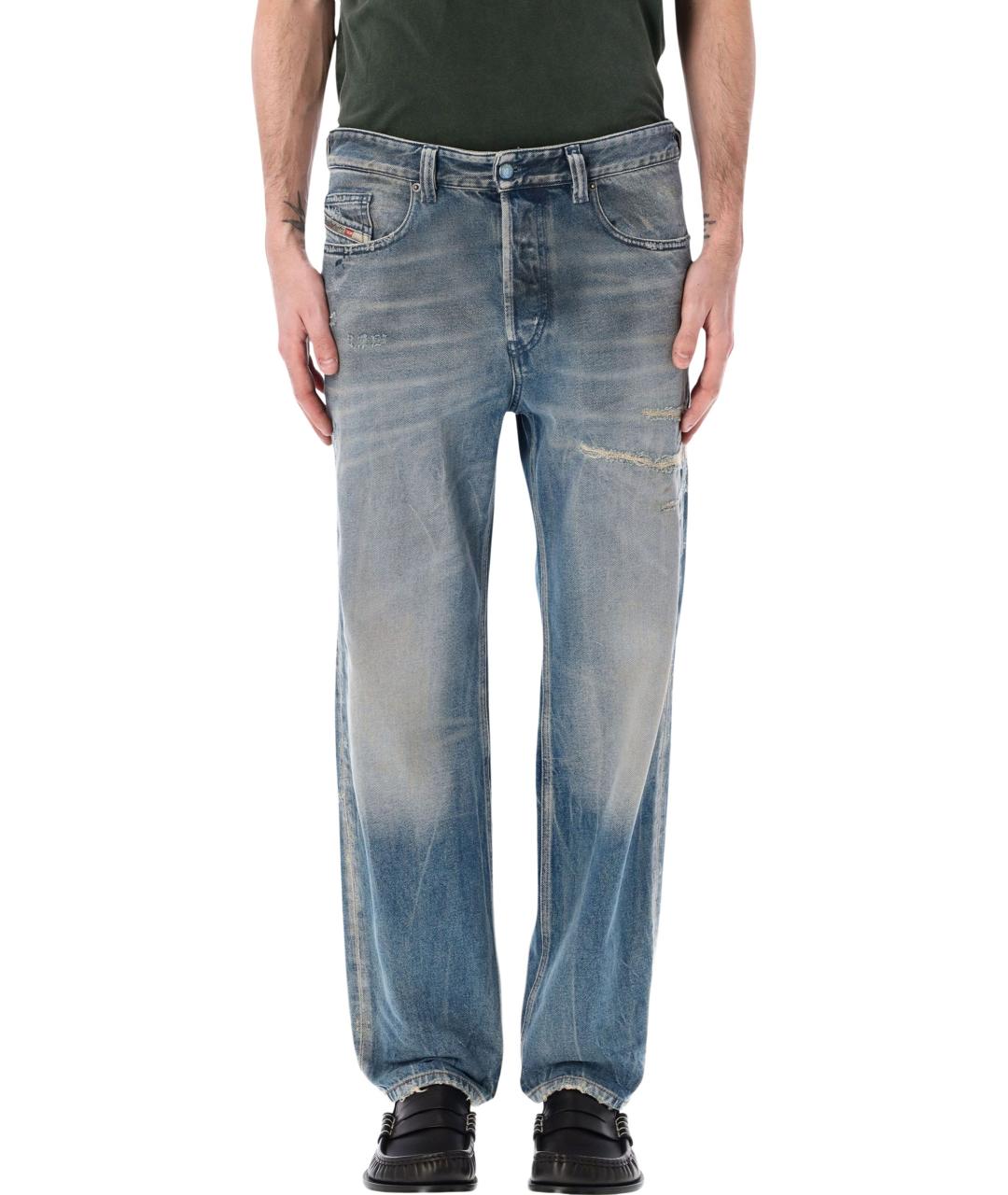 DIESEL Синие хлопковые прямые джинсы, фото 1