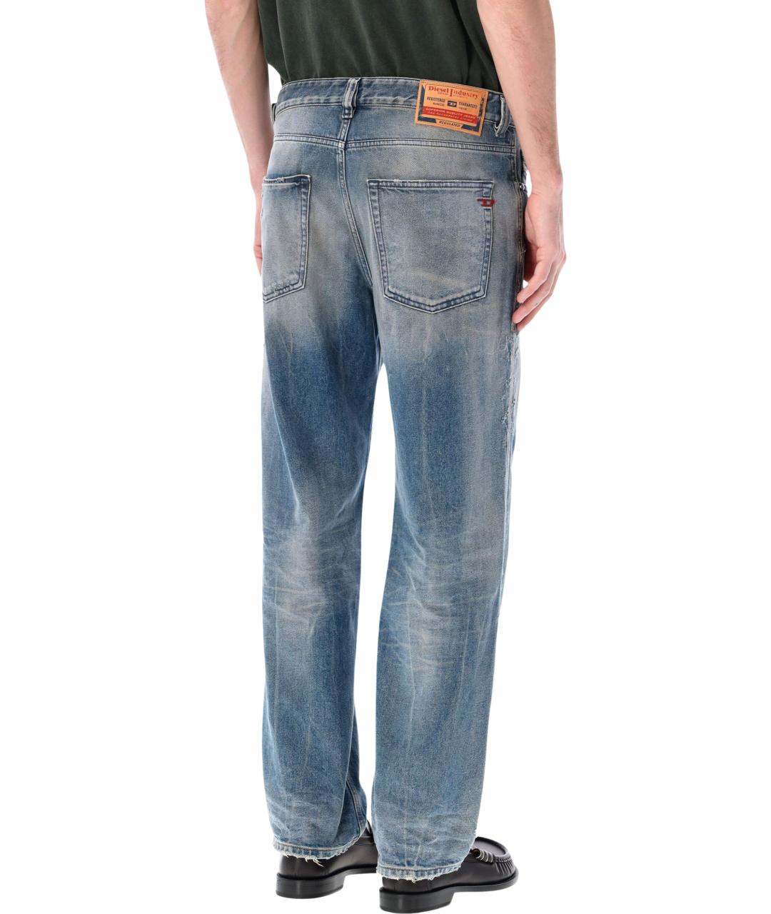 DIESEL Синие хлопковые прямые джинсы, фото 2