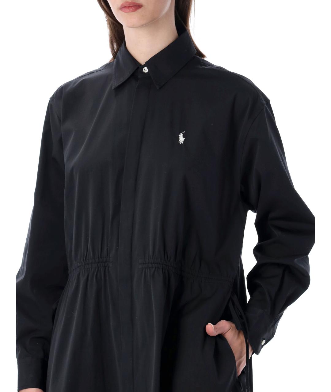 POLO RALPH LAUREN Черное хлопковое повседневное платье, фото 3
