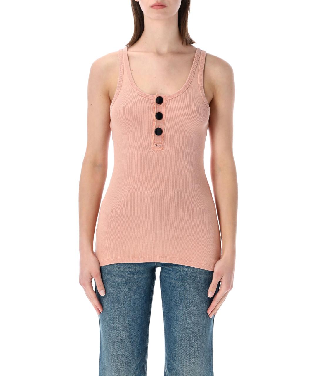 CHLOE Розовая хлопковая майка, фото 1