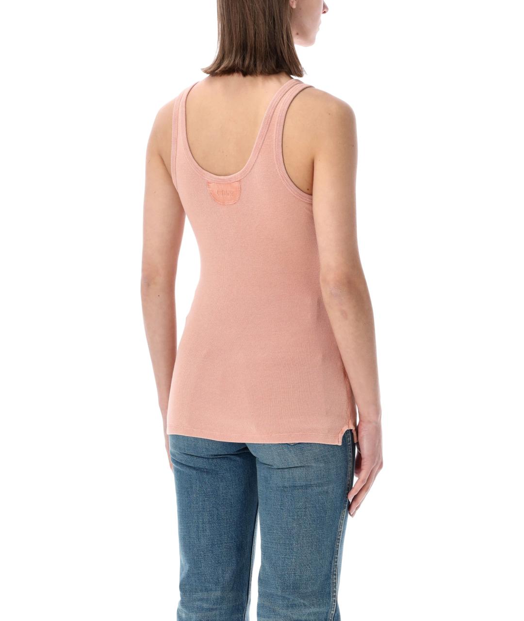 CHLOE Розовая хлопковая майка, фото 2