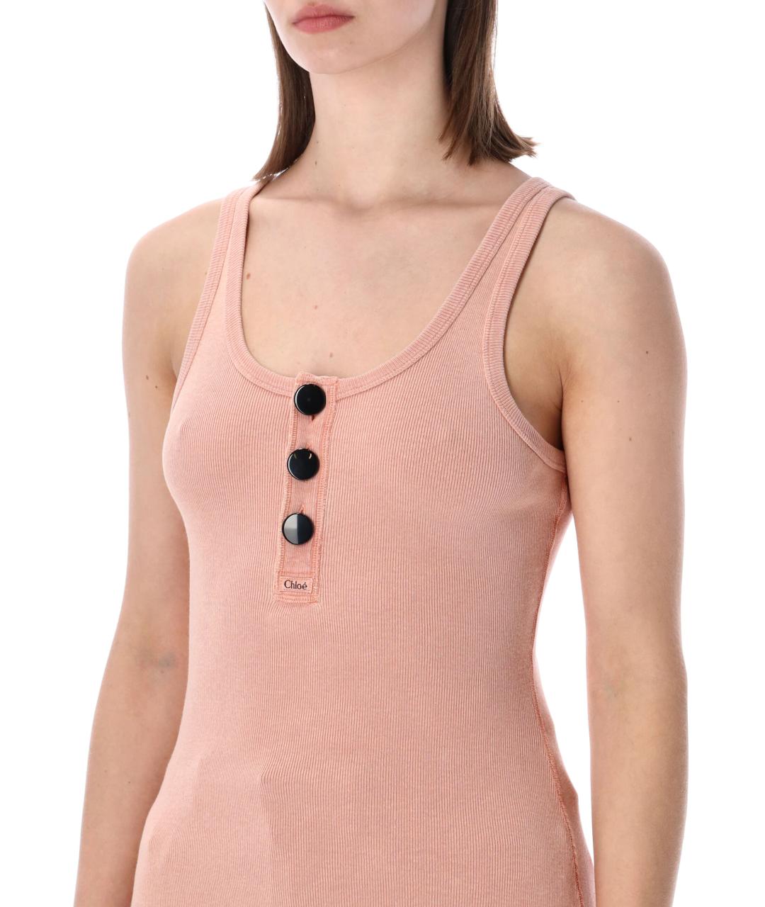 CHLOE Розовая хлопковая майка, фото 3