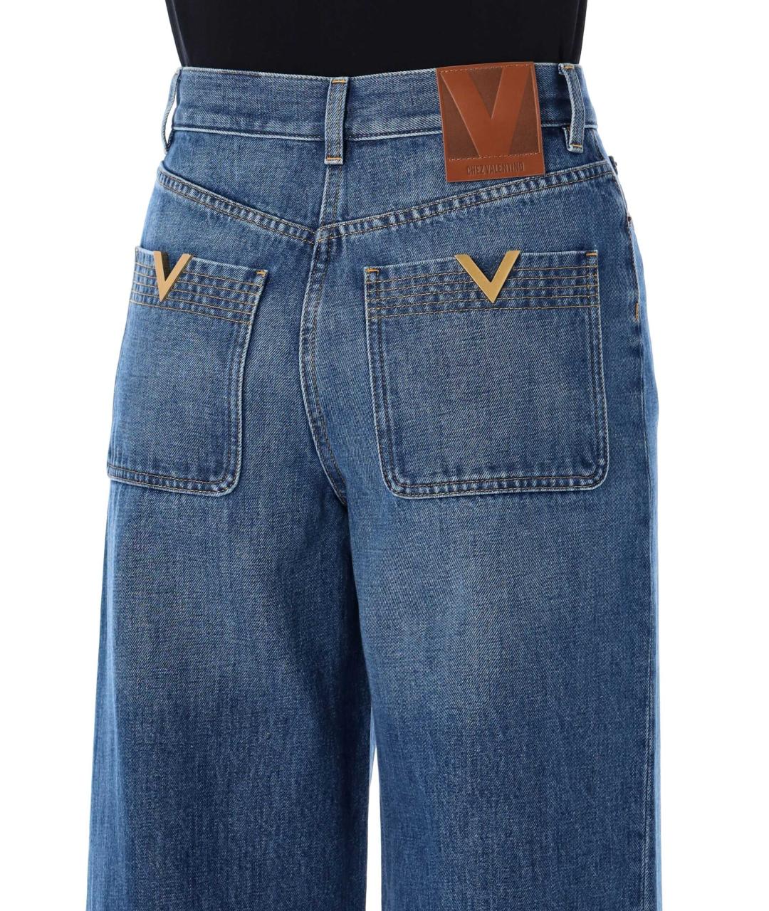 VALENTINO Синие хлопковые прямые джинсы, фото 3