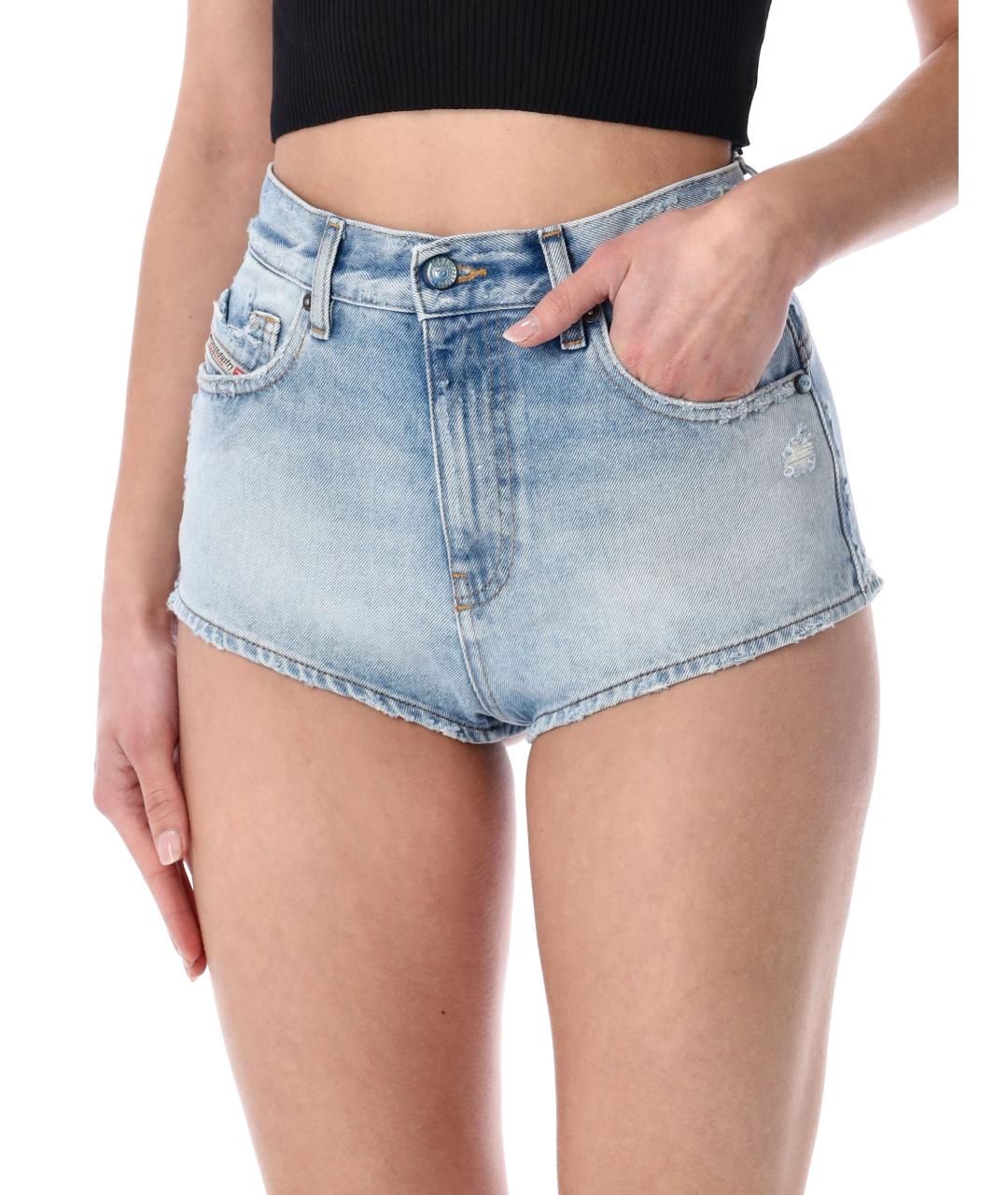 DIESEL Голубые хлопковые шорты, фото 3