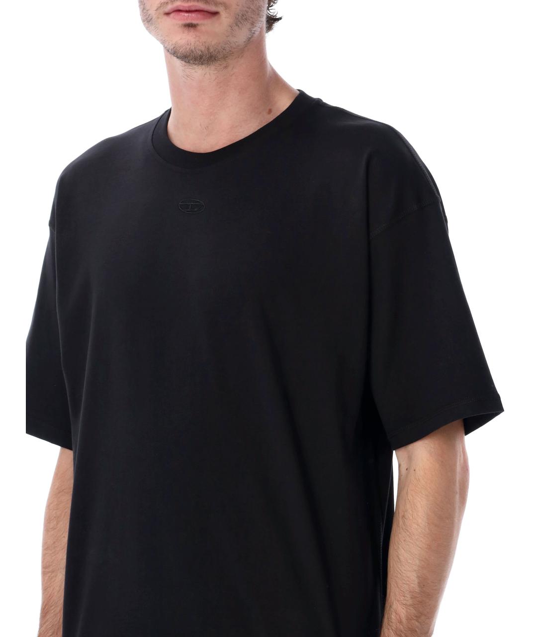 DIESEL Черная хлопковая футболка, фото 2