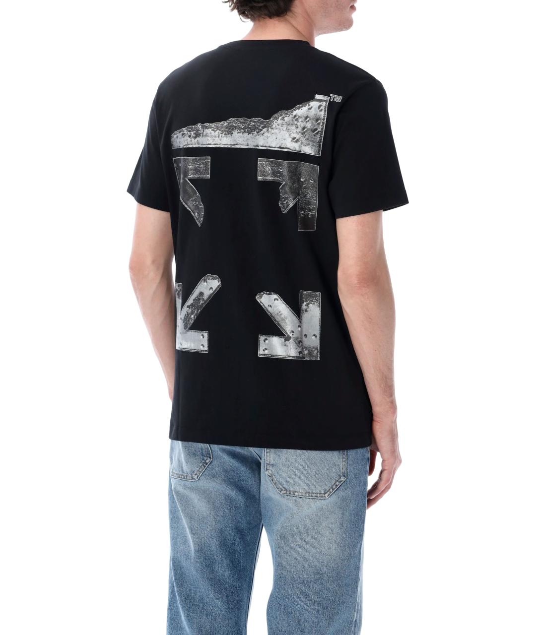 OFF-WHITE Черная хлопковая футболка, фото 2