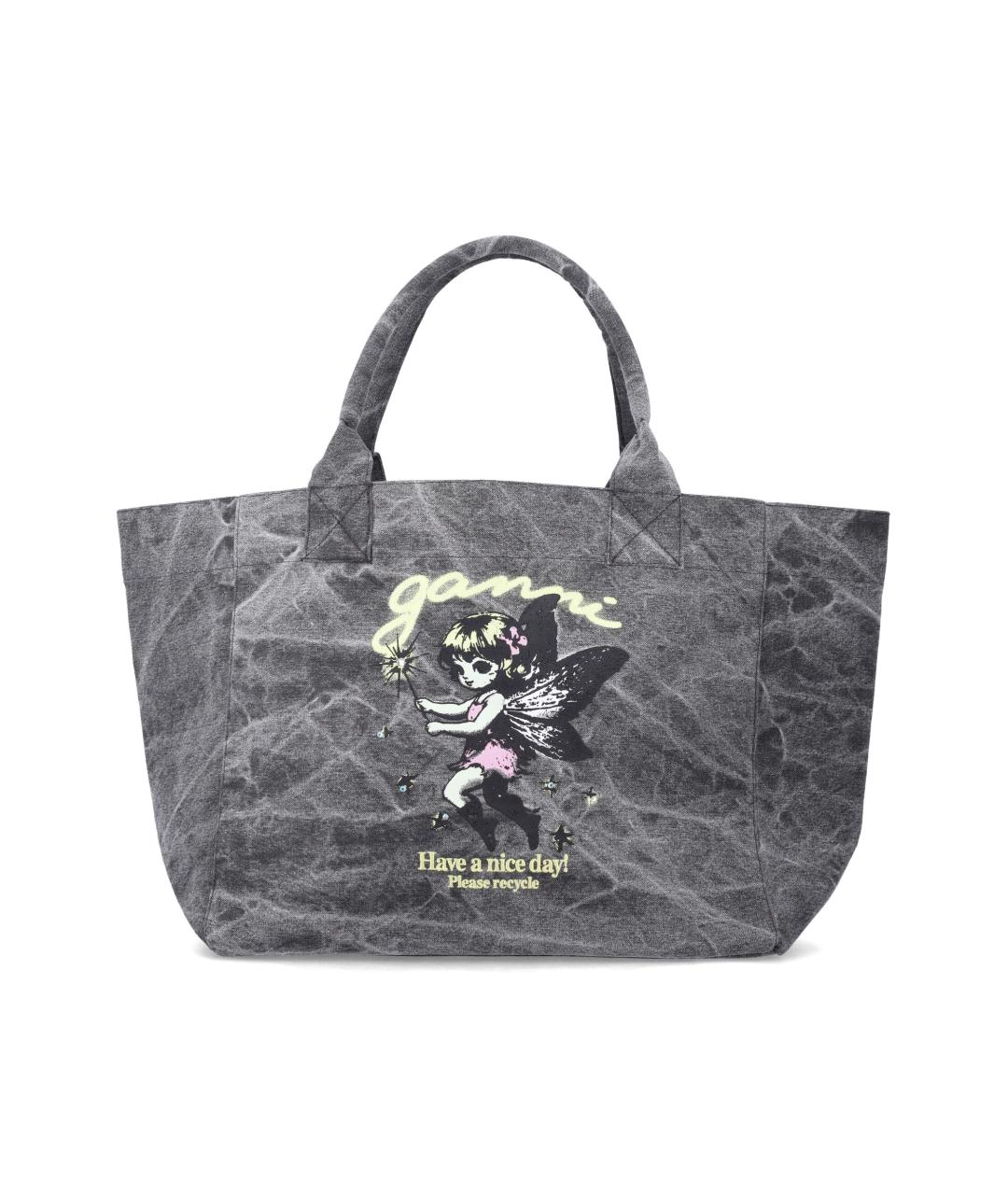 GANNI Серая хлопковая сумка тоут, фото 1