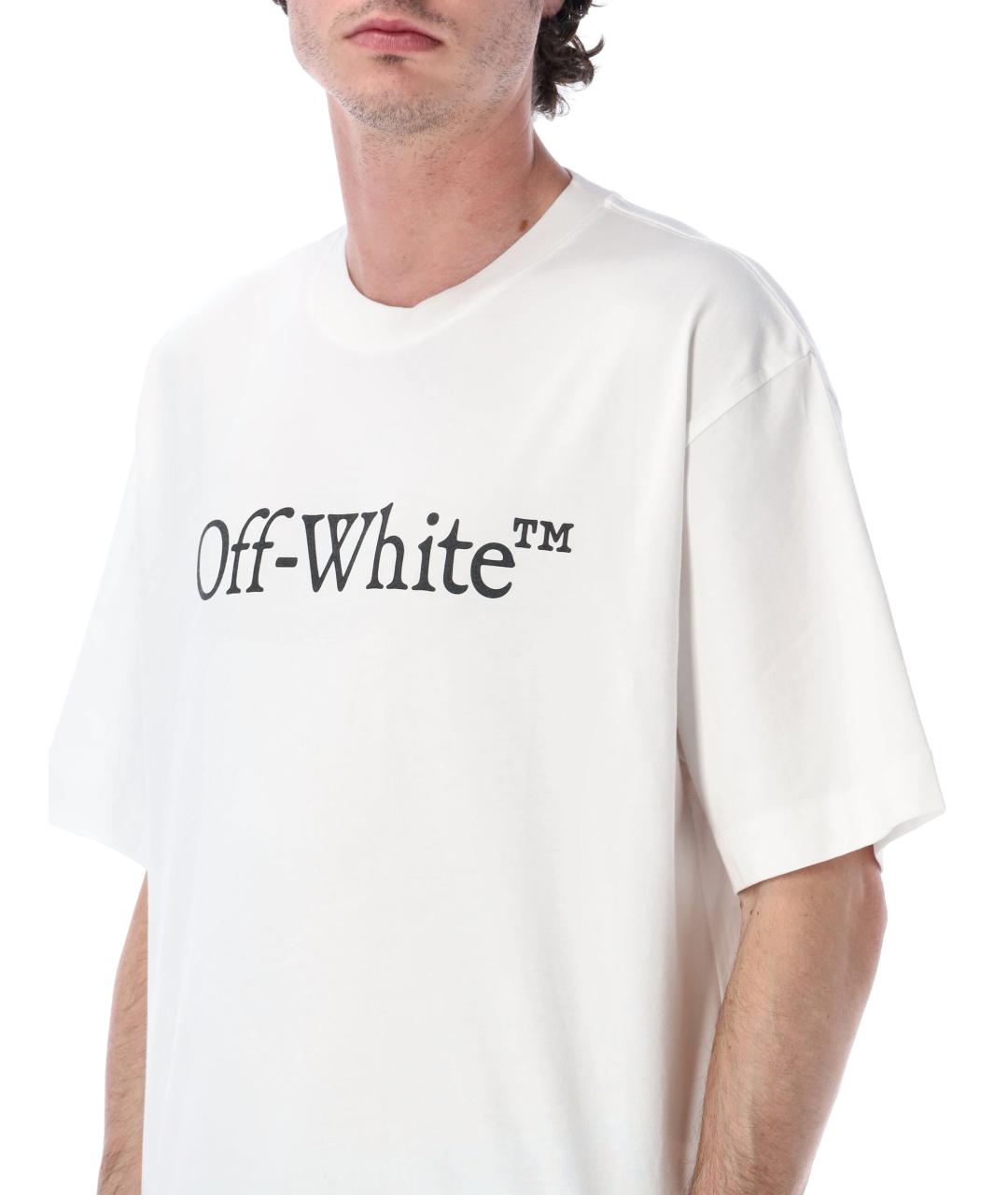 OFF-WHITE Белая хлопковая футболка, фото 3