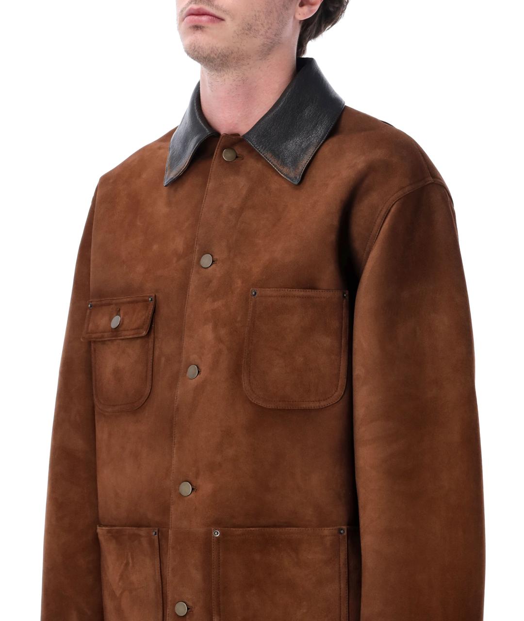 PRADA Коричневая замшевая куртка, фото 3