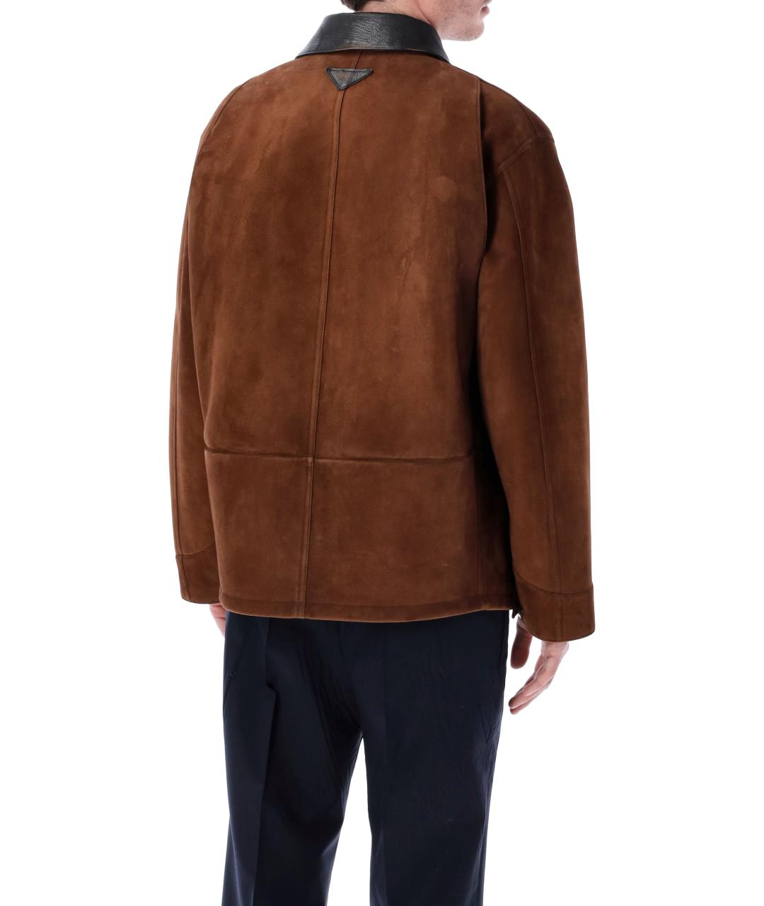 PRADA Коричневая замшевая куртка, фото 2