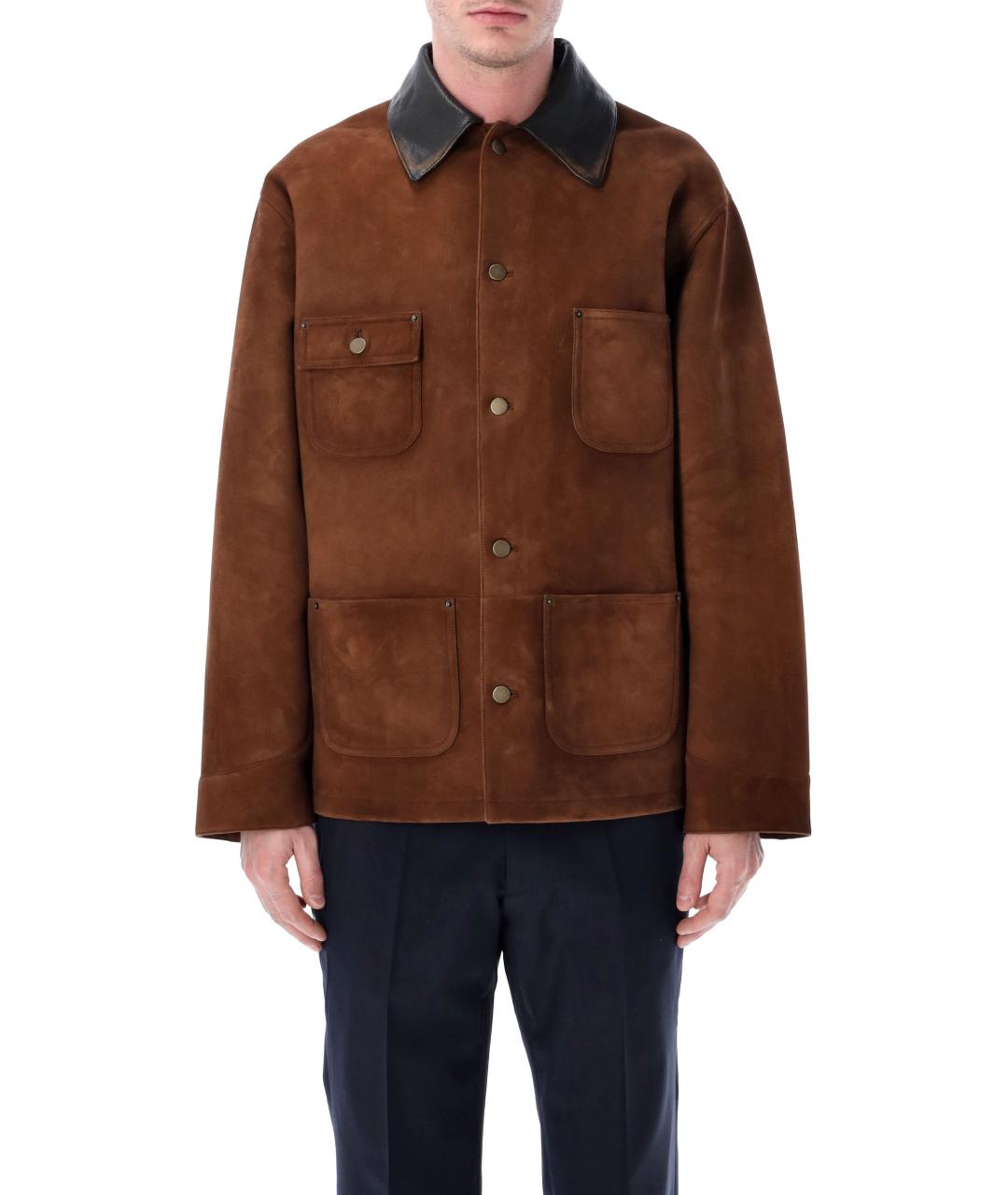 PRADA Коричневая замшевая куртка, фото 1