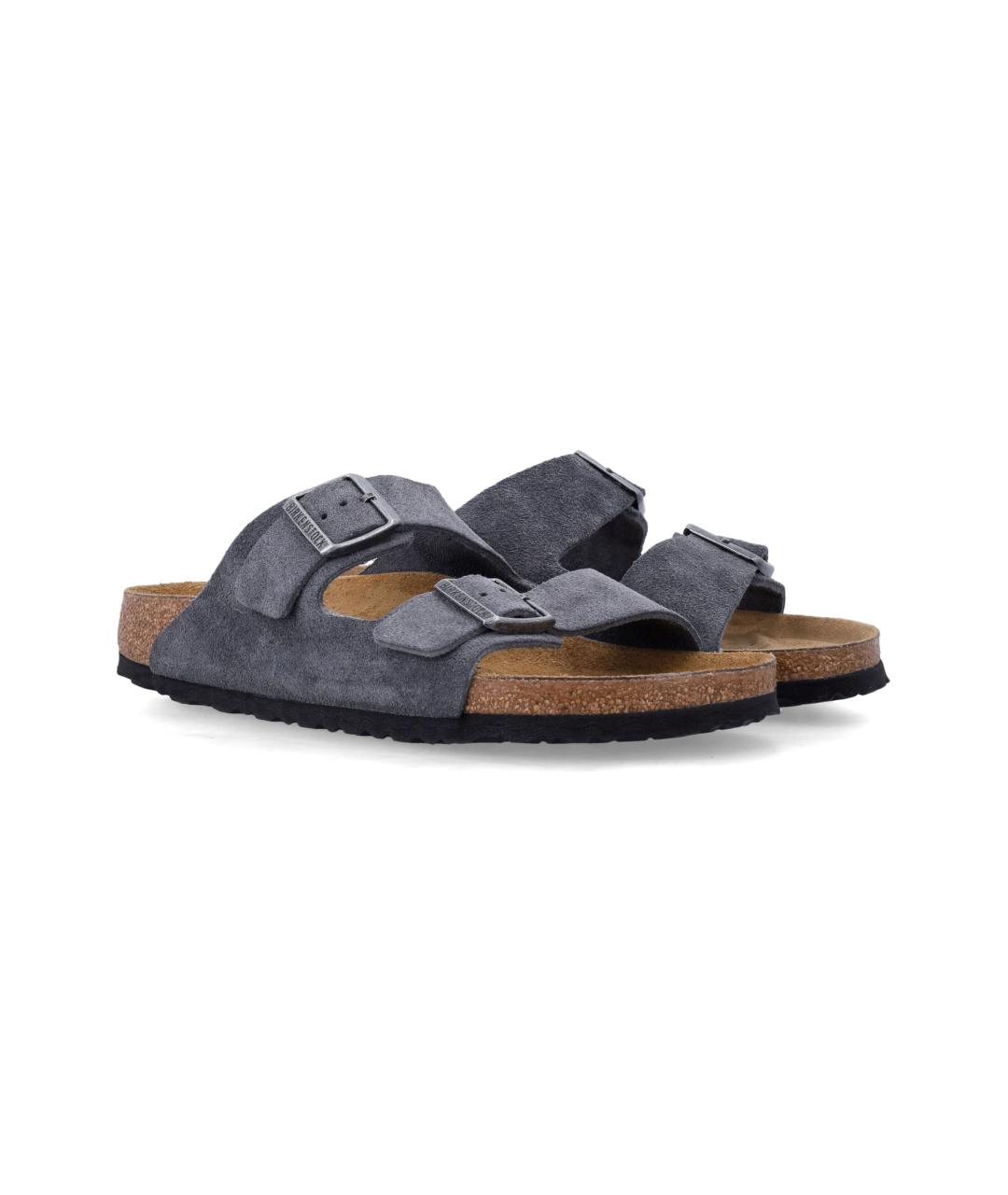 BIRKENSTOCK Антрацитовые замшевые сандалии, фото 2