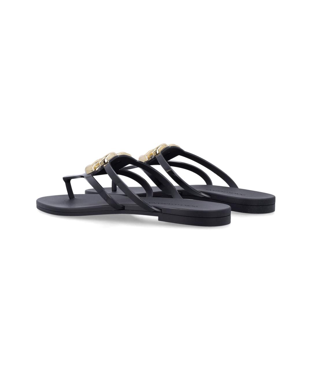 DOLCE&GABBANA Черные резиновые шлепанцы, фото 3