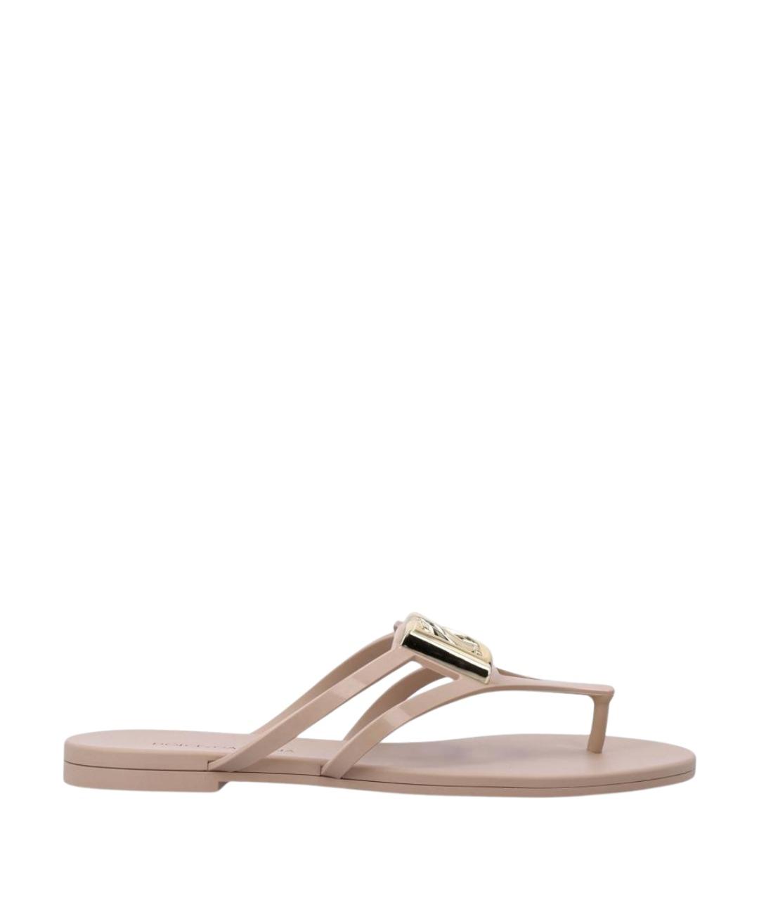 DOLCE&GABBANA Бежевые резиновые шлепанцы, фото 1