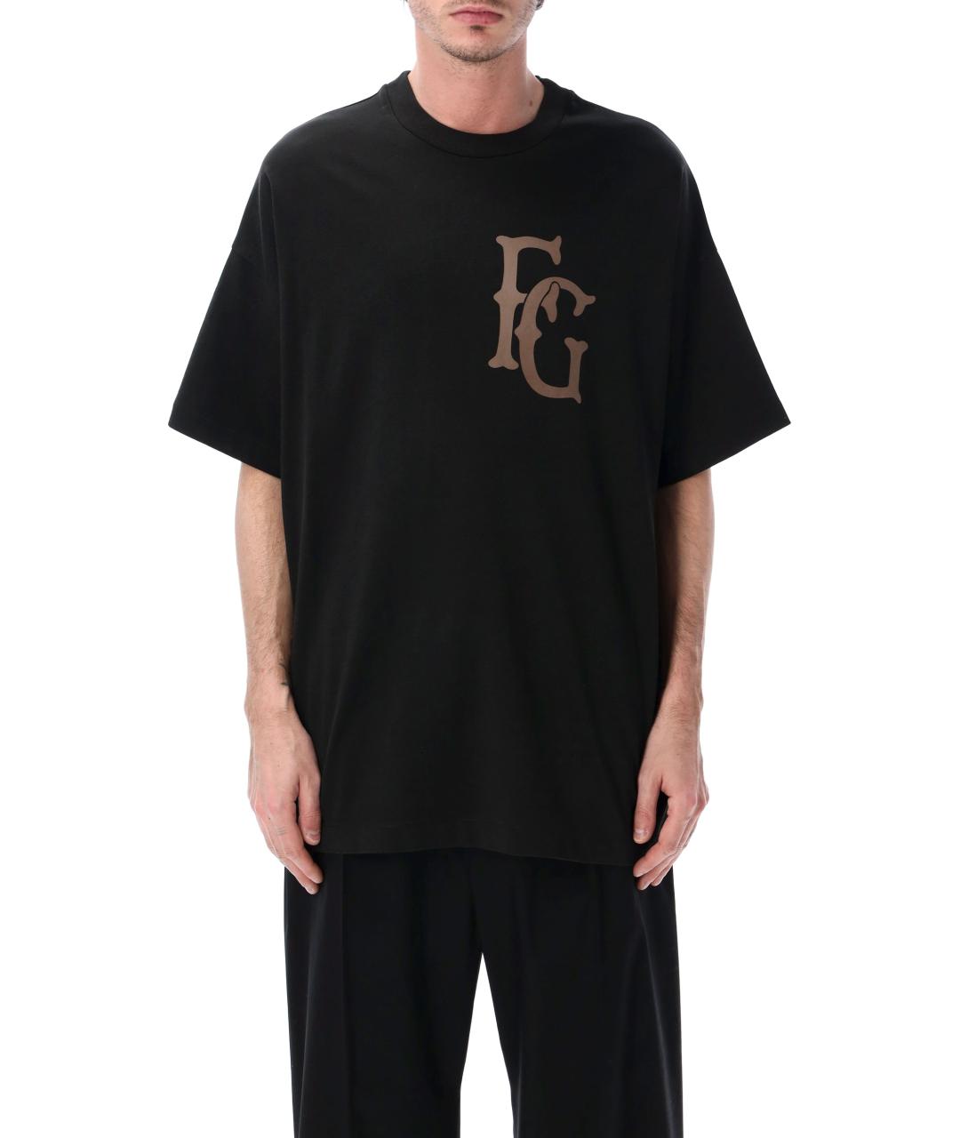 FEAR OF GOD Черная хлопковая футболка, фото 1