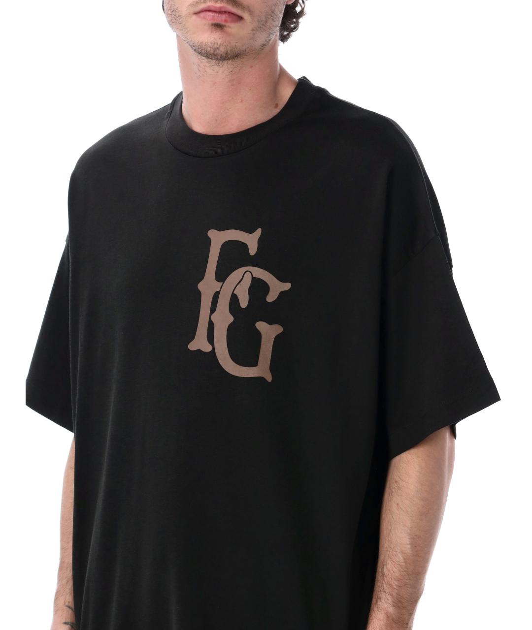 FEAR OF GOD Черная хлопковая футболка, фото 3