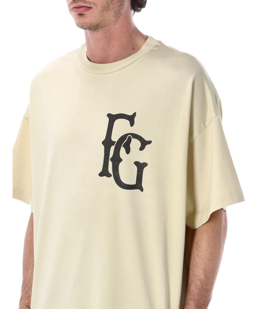 FEAR OF GOD Желтая хлопковая футболка, фото 3