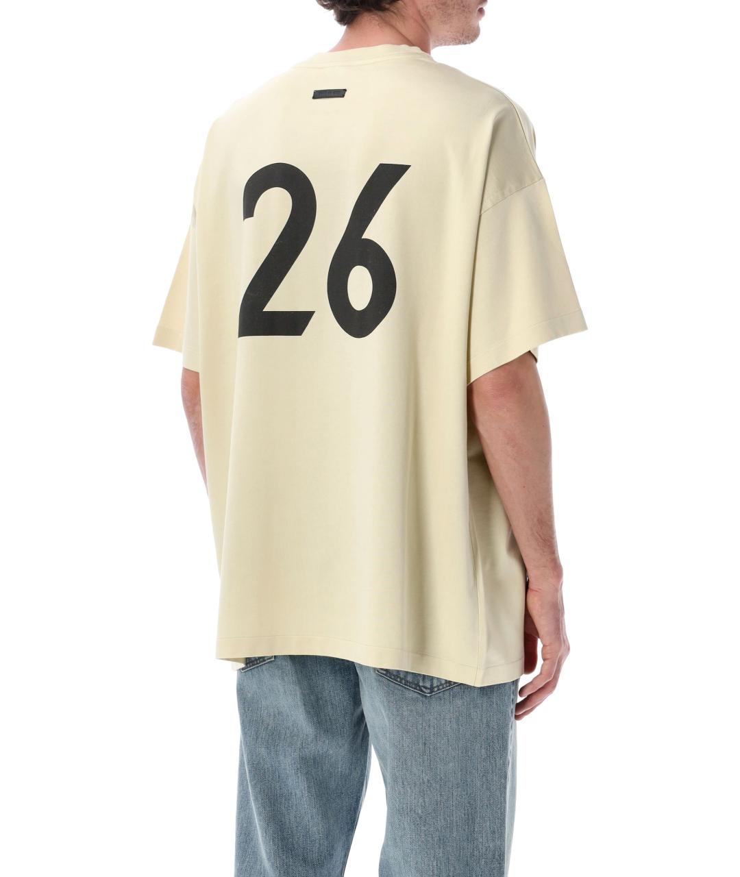 FEAR OF GOD Желтая хлопковая футболка, фото 2