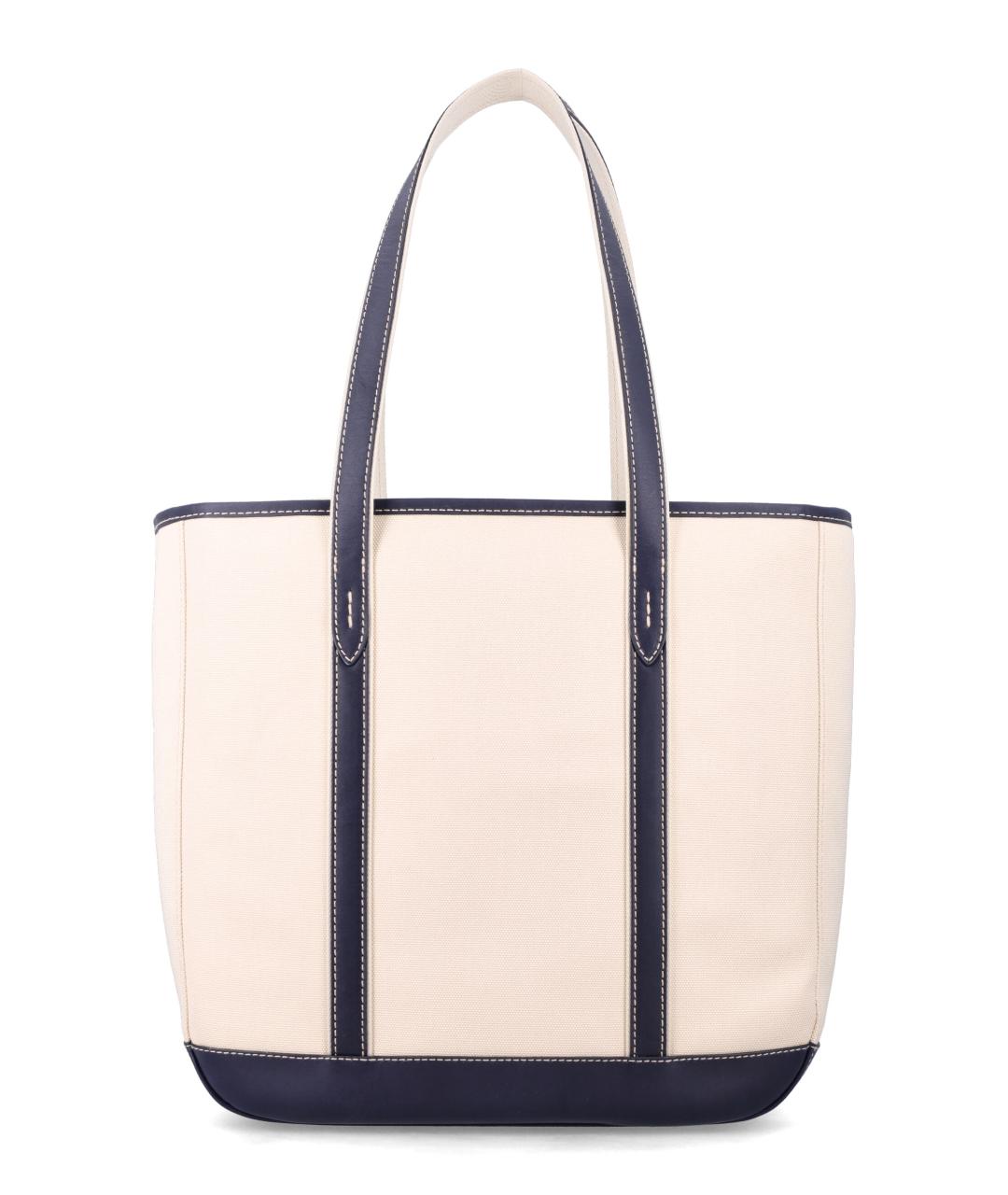 POLO RALPH LAUREN Бежевая хлопковая сумка тоут, фото 3