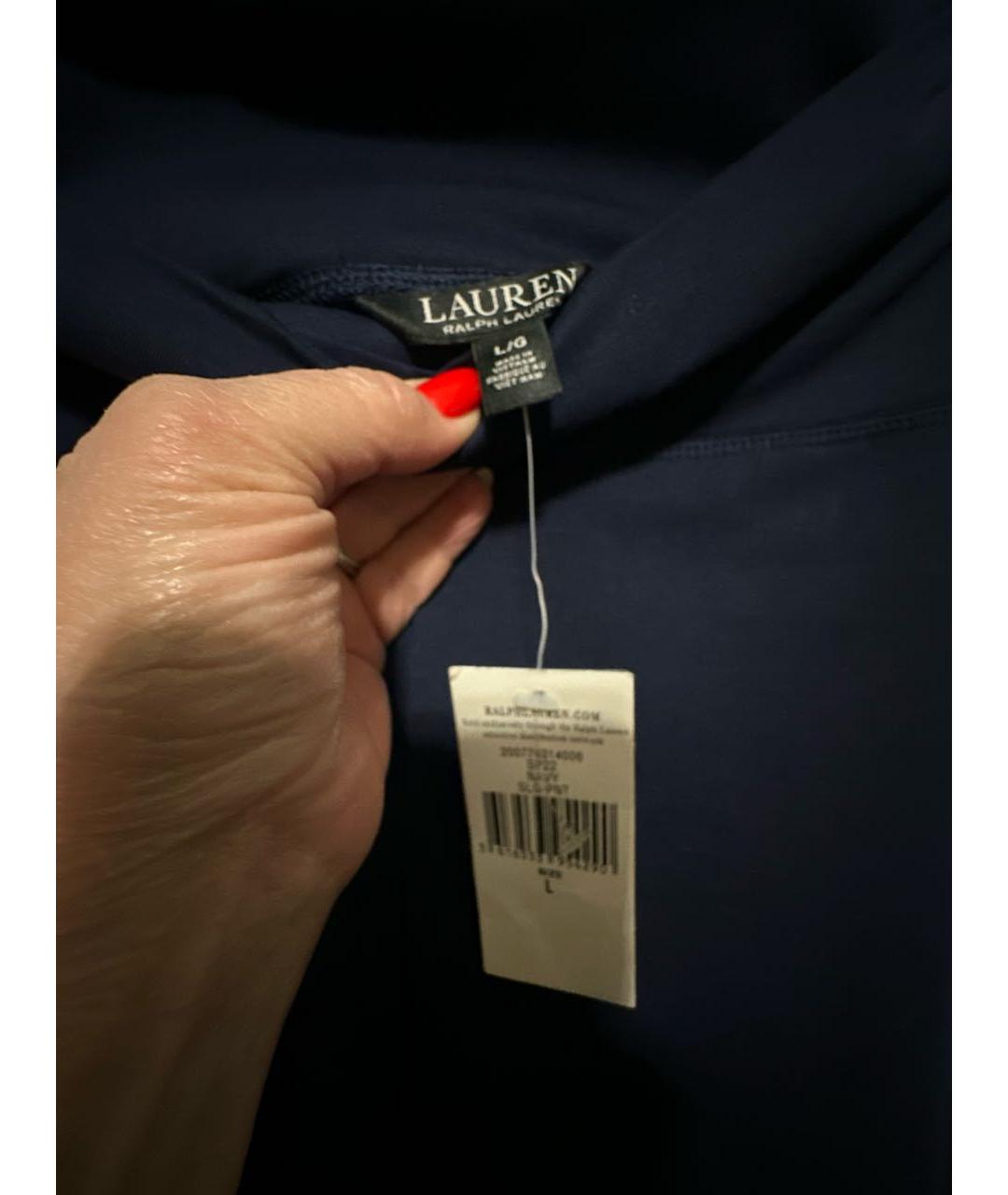 POLO RALPH LAUREN Темно-синие хлопко-эластановые леггинсы и велосипедки, фото 3