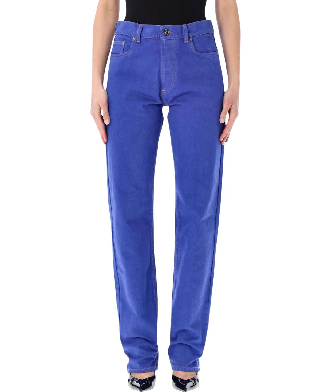 VERSACE Синие хлопковые прямые джинсы, фото 1