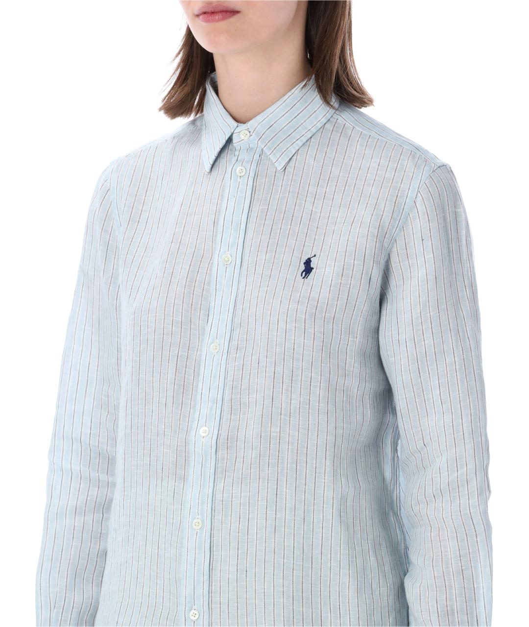 POLO RALPH LAUREN Голубая льняная рубашка, фото 3