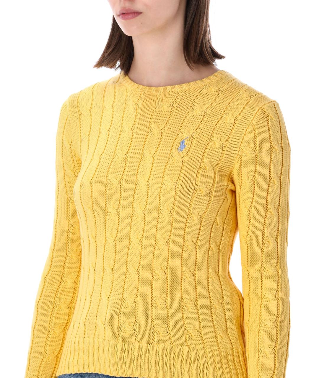 POLO RALPH LAUREN Желтый хлопковый джемпер / свитер, фото 3