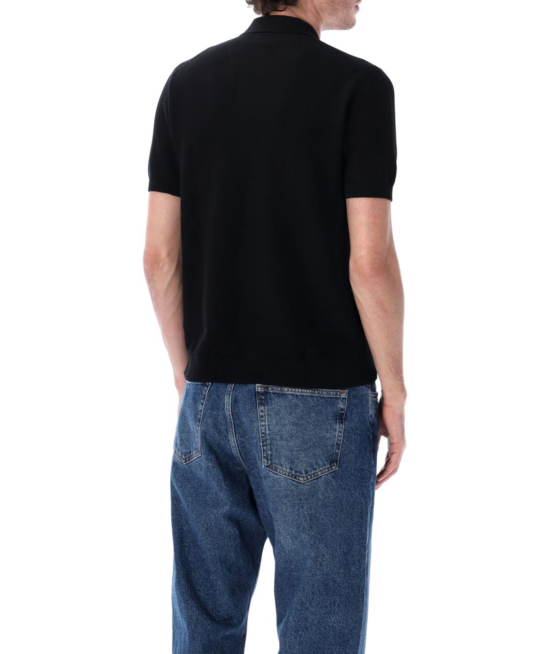 LACOSTE Черное хлопковое поло с коротким рукавом, фото 2