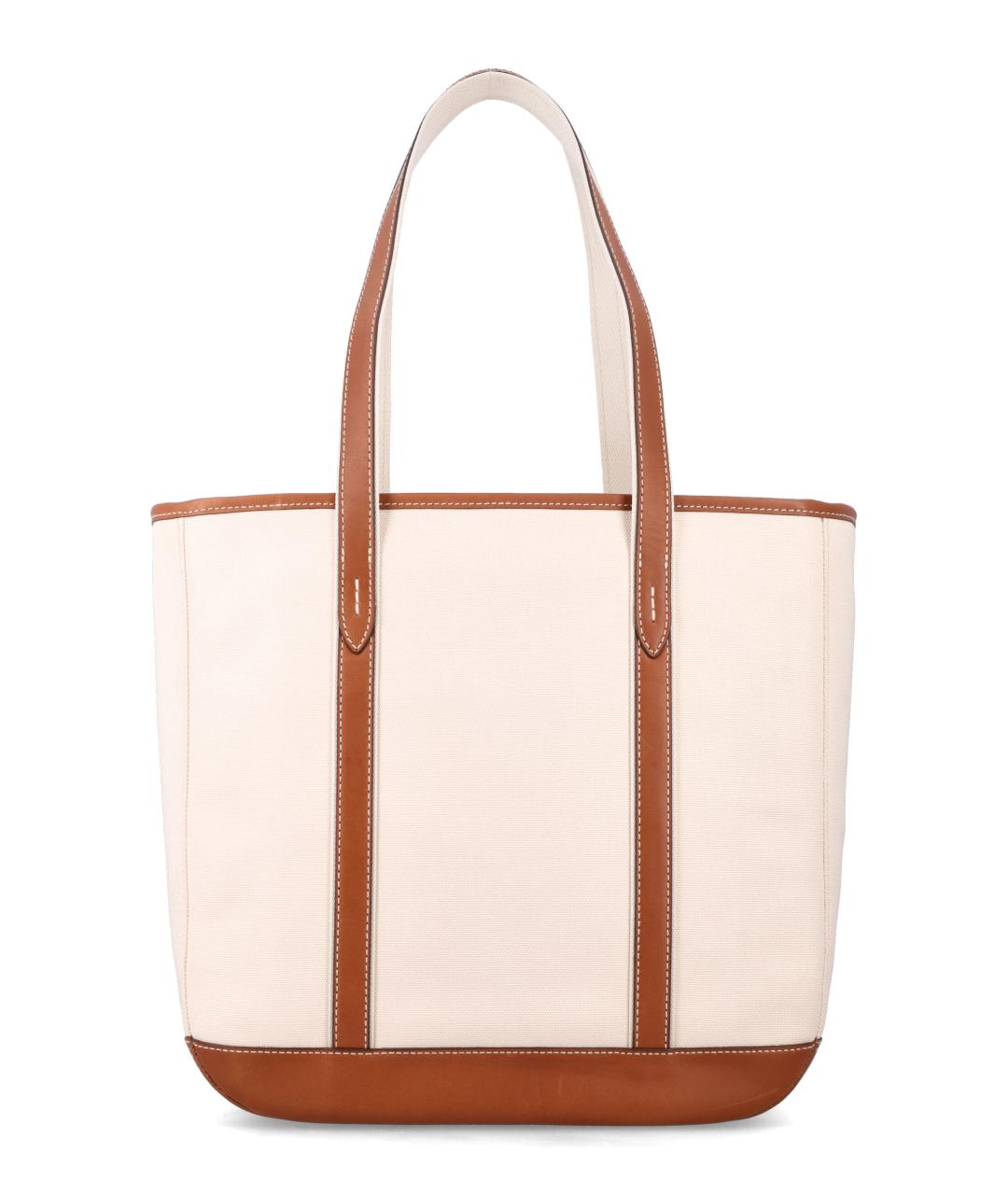 POLO RALPH LAUREN Бежевая хлопковая сумка тоут, фото 3