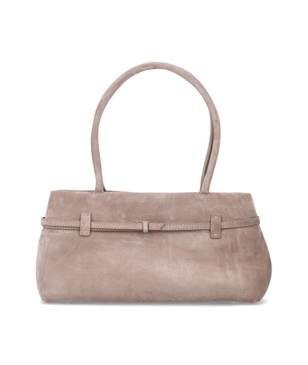 MANU ATELIER Бежевая кожаная сумка через плечо, фото 3