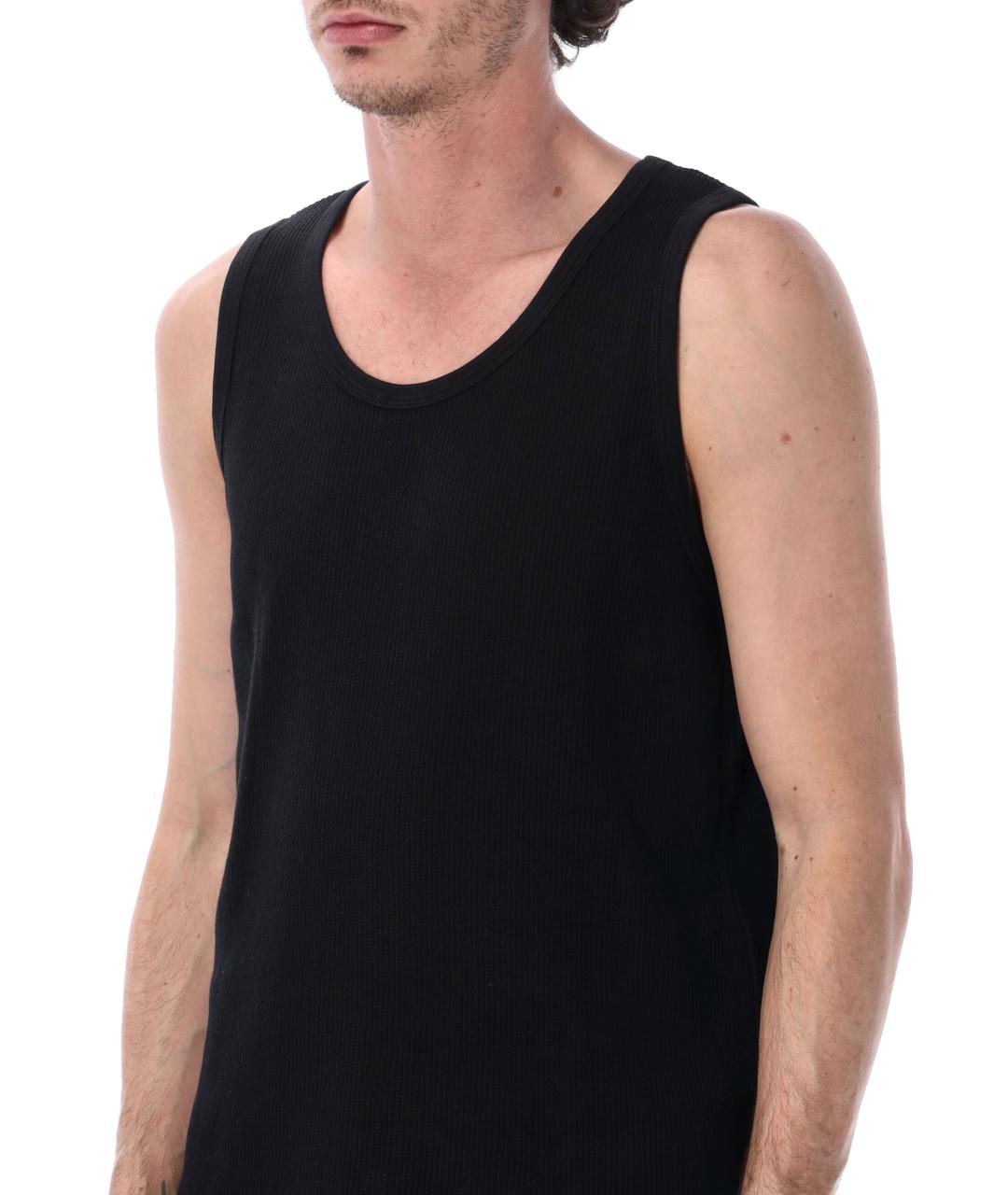 STUDIO NICHOLSON Черная хлопковая майка, фото 3