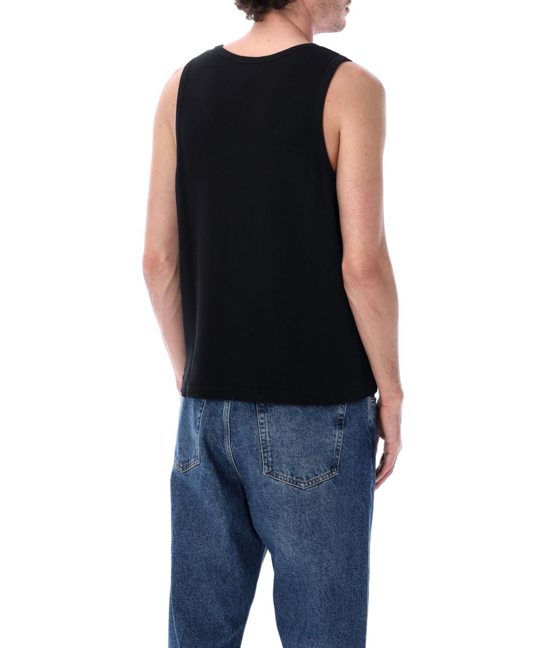 STUDIO NICHOLSON Черная хлопковая майка, фото 2