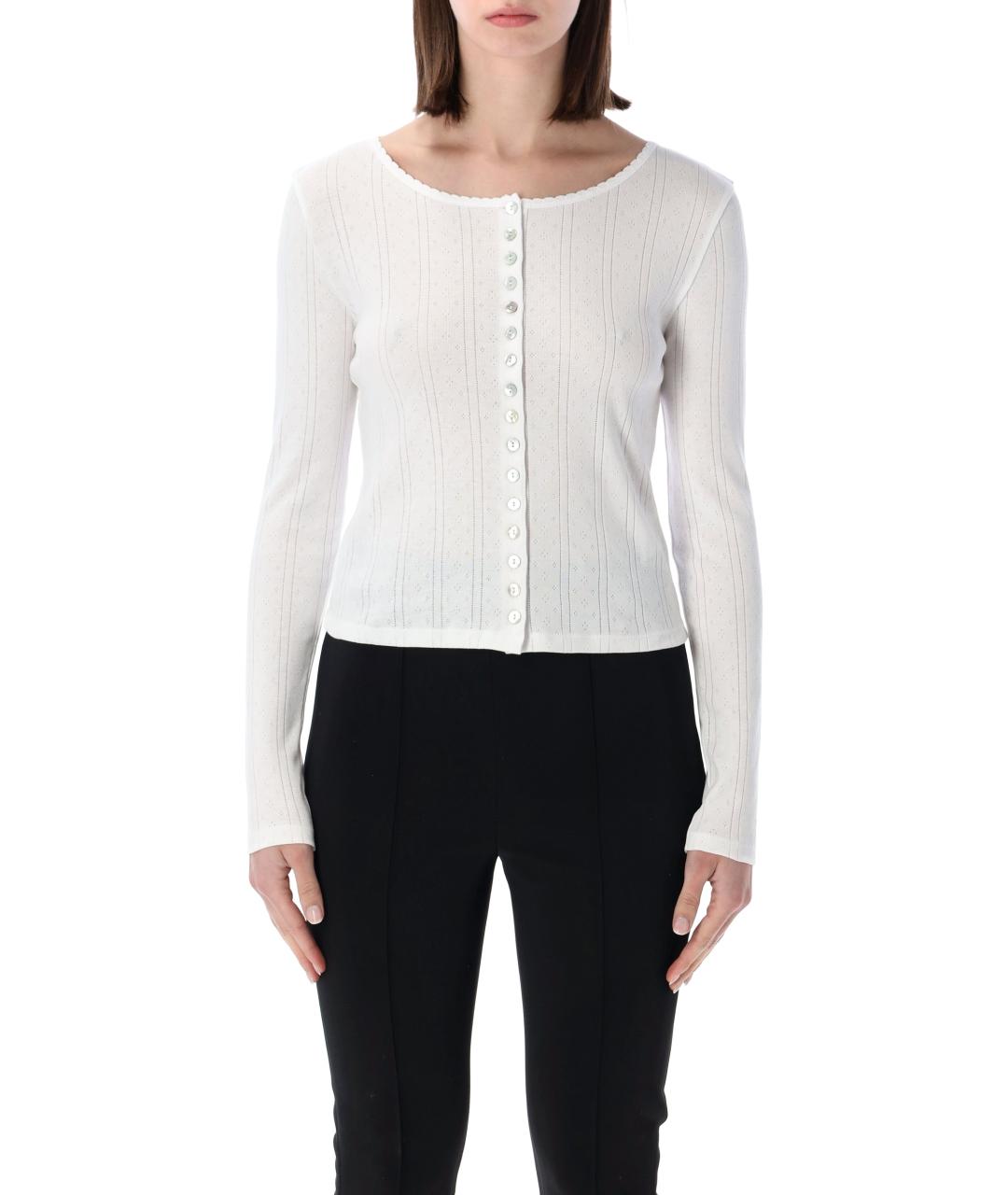 ROHE Белый хлопковый кардиган, фото 1