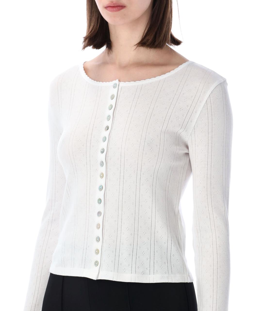 ROHE Белый хлопковый кардиган, фото 3