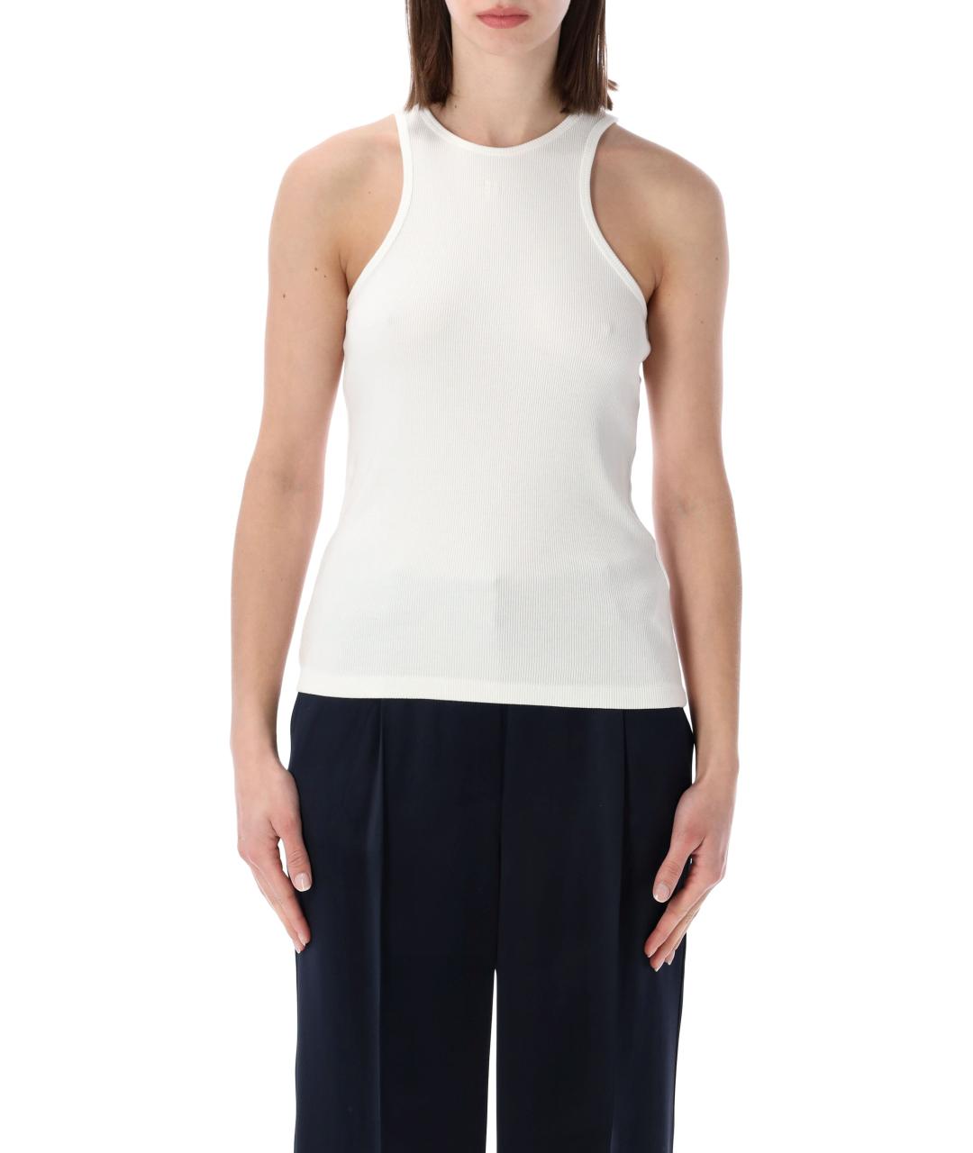 ANINE BING Белая вискозная майка, фото 1