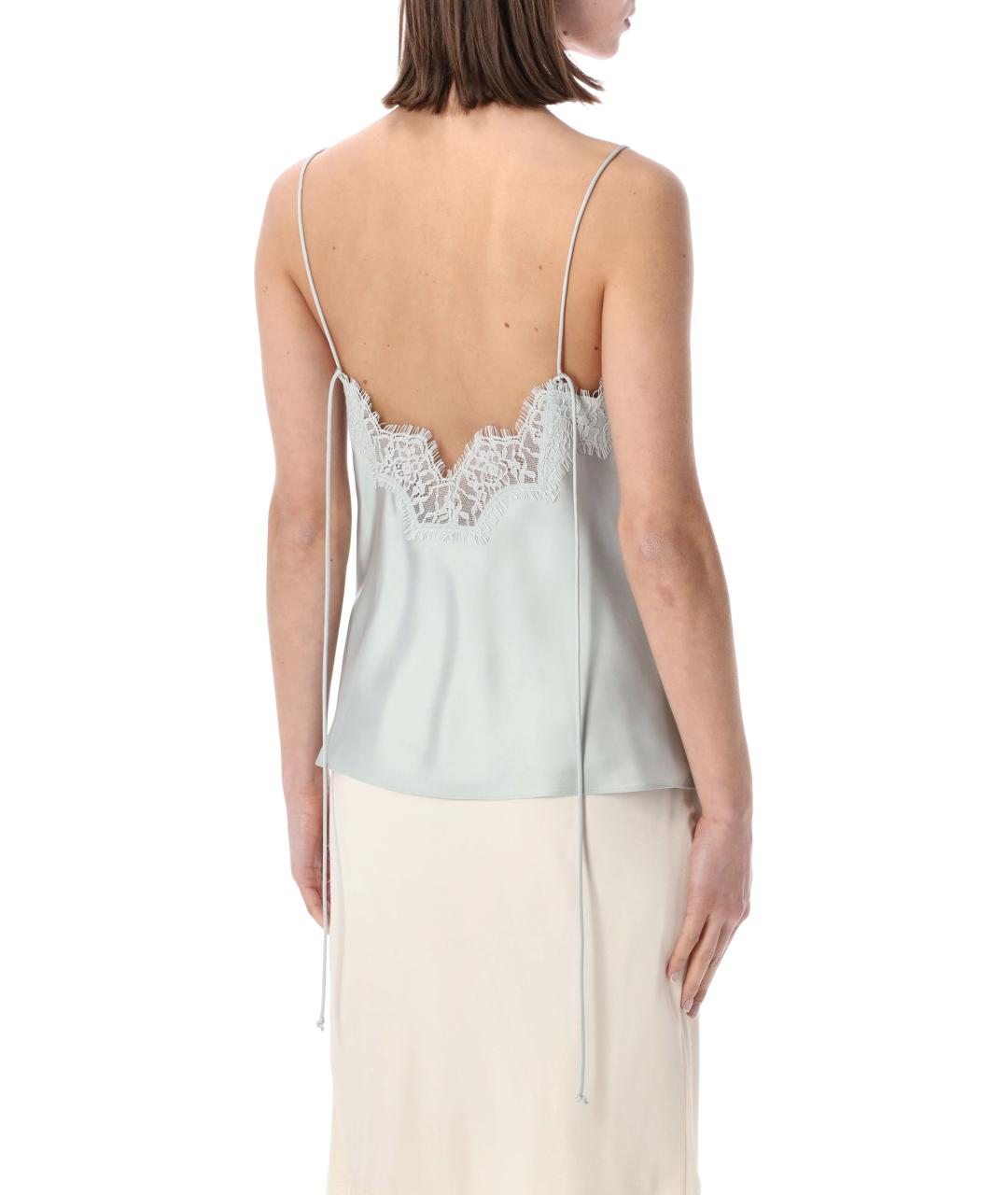 ROHE Голубая шелковая майка, фото 2